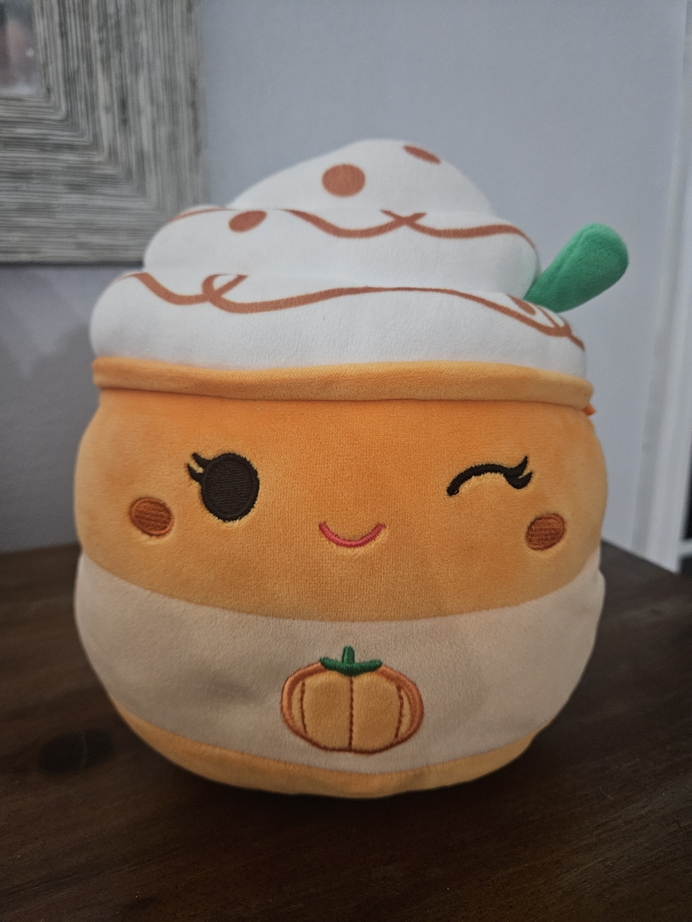 Squishmallows 8 "Delindy The Pumpkin Spice Latte- Kellytoy Orange Fall Coffee